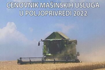 ZSV: Cenovnik mašinskih usluga u poljoprivredi za 2022. godinu